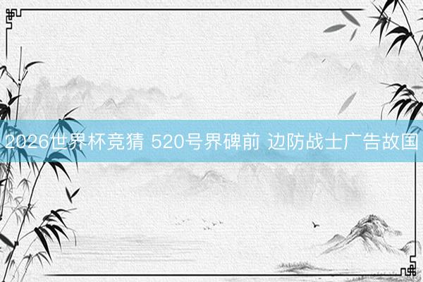 2026世界杯竞猜 520号界碑前 边防战士广告故国