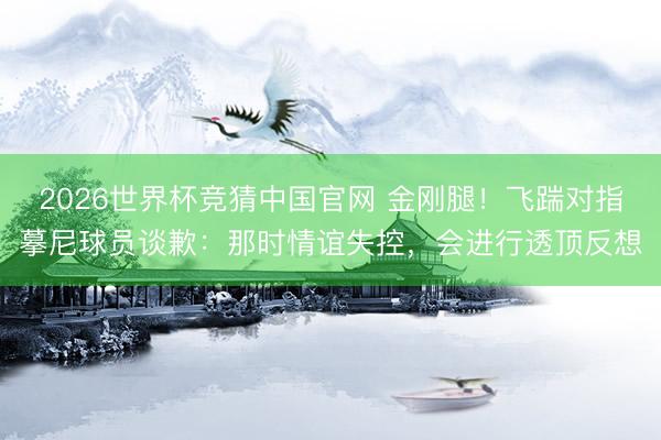 2026世界杯竞猜中国官网 金刚腿！飞踹对指摹尼球员谈歉：那时情谊失控，会进行透顶反想