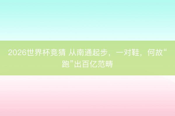 2026世界杯竞猜 从南通起步，一对鞋，何故“跑”出百亿范畴