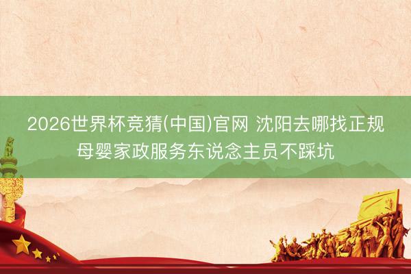 2026世界杯竞猜(中国)官网 沈阳去哪找正规母婴家政服务东说念主员不踩坑