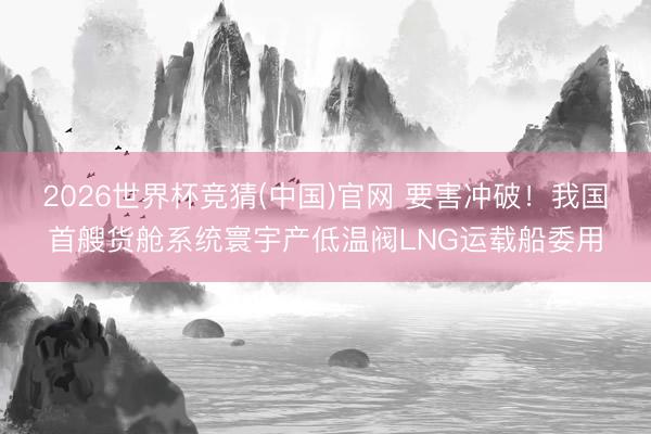 2026世界杯竞猜(中国)官网 要害冲破！我国首艘货舱系统寰宇产低温阀LNG运载船委用