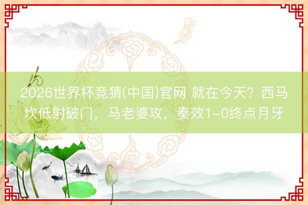 2026世界杯竞猜(中国)官网 就在今天?西马坎低射破门,马老婆攻,奏效1-0终点月牙