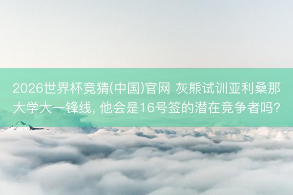 2026世界杯竞猜(中国)官网 灰熊试训亚利桑那大学大一锋线， 他会是16号签的潜在竞争者吗?