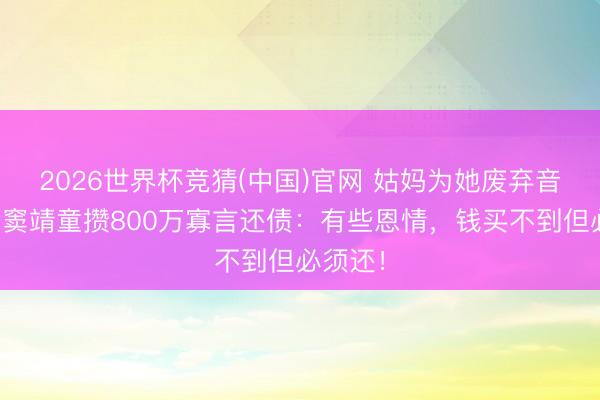 2026世界杯竞猜(中国)官网 姑妈为她废弃音乐梦，窦靖童攒800万寡言还债：有些恩情，钱买不到但必须还！
