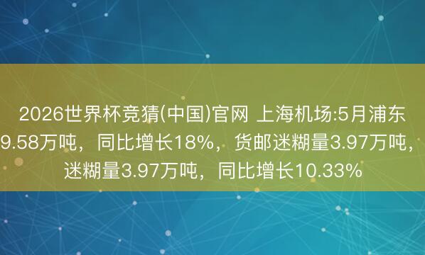 2026世界杯竞猜(中国)官网 上海机场:5月浦东机场货邮迷糊量39.58万吨，同比增长18%，货邮迷糊量3.97万吨，同比增长10.33%