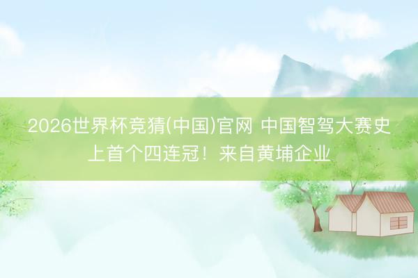2026世界杯竞猜(中国)官网 中国智驾大赛史上首个四连冠！来自黄埔企业