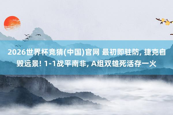 2026世界杯竞猜(中国)官网 最初即驻防， 捷克自毁远景! 1-1战平南非， A组双雄死活存一火